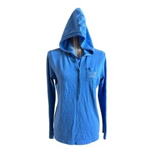 Vineyard Vines Blue Hooded Women's Top long sleeve small